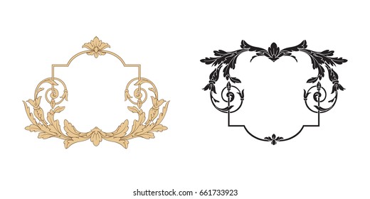 Ornament in baroque style. You can use for wedding decoration of greeting card and laser cutting.