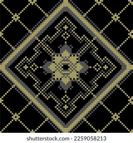 Ornament based on Slavic patterns.Cross Stitch.Vector.