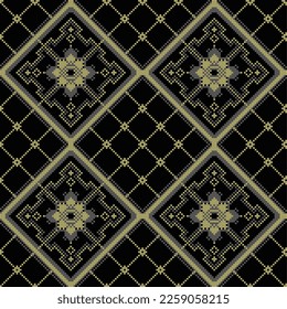 Ornament based on Slavic patterns.Cross Stitch.Vector.