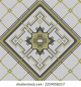 Ornament based on Slavic patterns.Cross Stitch.Vector.