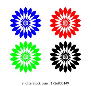 ornament basic vector illustration. Ornament pattern vector. Geometric mandala. Decoration symbol, icon. Concentric abstract design element. Lotus, floral motif.