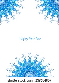 Ornament beautiful card with mandala. Flake of snow made in vector. Perfect  cards watercolor for any other kind of design, birthday and other holiday, kaleidoscope, yoga, india, arabic