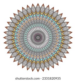 Ornament beautiful  card with mandala. Geometric circle element made in vector