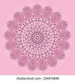 Ornament beautiful  card with mandala. Geometric circle element made in vector. Perfect  cards for any other kind of design, birthday and other holiday, kaleidoscope,  medallion, yoga, india, arabic