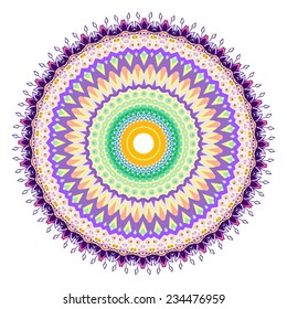Ornament beautiful  card with mandala. Geometric circle element made in vector. Perfect  cards for any other kind of design, birthday and other holiday, kaleidoscope,  medallion, yoga, india, arabic