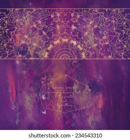 Ornament beautiful  card with mandala. Geometric circle element made in vector. Perfect  cards for any other kind of design, birthday and other holiday, kaleidoscope,  medallion, yoga, india, arabic