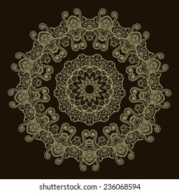 Ornament beautiful  card with mandala. Geometric circle element made in vector. Perfect  cards for any other kind of design, birthday and other holiday, kaleidoscope,  medallion, yoga, india, arabic