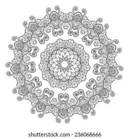 Ornament beautiful  card with mandala. Geometric circle element made in vector. Perfect  cards for any other kind of design, birthday and other holiday, kaleidoscope,  medallion, yoga, india, arabic