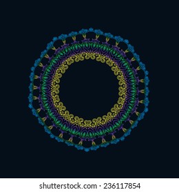 Ornament beautiful  card with mandala. Geometric circle element made in vector. Perfect  cards for any other kind of design, birthday and other holiday, kaleidoscope,  medallion, yoga, india, arabic