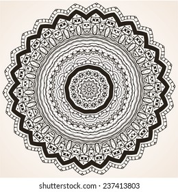 Ornament beautiful  card with mandala. Geometric circle element made in vector. Perfect  cards for any other kind of design, birthday and other holiday, kaleidoscope,  medallion, yoga, india, arabic
