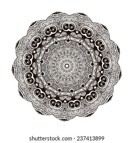 Ornament beautiful  card with mandala. Geometric circle element made in vector. Perfect  cards for any other kind of design, birthday and other holiday, kaleidoscope,  medallion, yoga, india, arabic