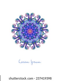 Ornament beautiful card with mandala. Geometric circle element made in vector. Perfect cards for any other kind of design, birthday and other holiday, kaleidoscope,  Watercolor, yoga, india, arabic