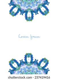 Ornament beautiful card with mandala. Geometric circle element made in vector. Perfect cards for any other kind of design, birthday and other holiday, kaleidoscope,  Watercolor, yoga, india, arabic