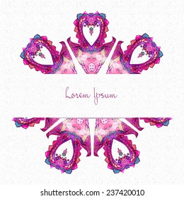 Ornament beautiful  card with mandala. Geometric circle element made in vector. Perfect  cards for any other kind of design, birthday and other holiday, kaleidoscope,  medallion, yoga, india, arabic