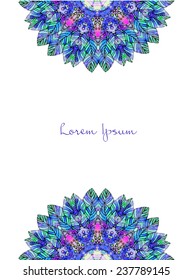 Ornament beautiful  card with mandala. Geometric circle element made in vector. Perfect  cards for any other kind of design, birthday and other holiday, kaleidoscope,  medallion, yoga, india, arabic