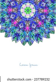 Ornament beautiful  card with mandala. Geometric circle element made in vector. Perfect  cards for any other kind of design, birthday and other holiday, kaleidoscope,  medallion, yoga, india, arabic