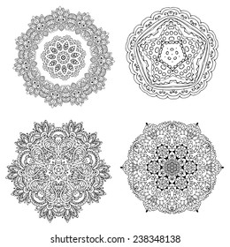Ornament beautiful card with mandala. Geometric circle element made in vector. Perfect set for any other kind of design, birthday and other holiday, kaleidoscope,  medallion, yoga, india, arabic