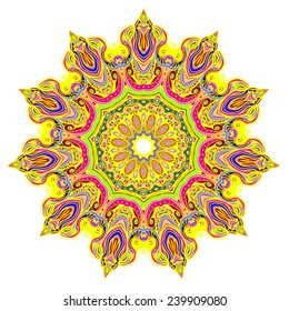 Ornament beautiful  card with mandala. Geometric circle element made in vector. Perfect  cards for any other kind of design, birthday and other holiday, kaleidoscope,  medallion, yoga, india, arabic