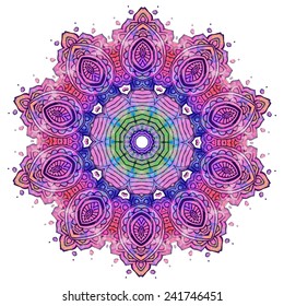 Ornament beautiful card with mandala. Geometric circle element made in vector. Perfect cards for any other kind of design, birthday and other holiday, kaleidoscope,  Watercolor, yoga, india, arabic