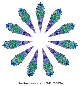 Ornament beautiful card with mandala. Geometric circle element made in vector. Perfect cards for any other kind of design, birthday and other holiday, kaleidoscope,  Watercolor, yoga, india, arabic