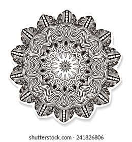 Ornament beautiful card with mandala. Geometric circle element made in vector. Perfect cards for any other kind of design, birthday and other holiday, kaleidoscope,  Watercolor, yoga, india, arabic