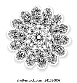 Ornament beautiful card with mandala. Geometric circle element made in vector. Perfect cards for any other kind of design, birthday and other holiday, kaleidoscope,  Watercolor, yoga, india, arabic