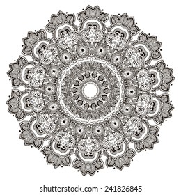 Ornament beautiful card with mandala. Geometric circle element made in vector. Perfect cards for any other kind of design, birthday and other holiday, kaleidoscope,  Watercolor, yoga, india, arabic
