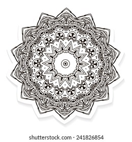 Ornament beautiful card with mandala. Geometric circle element made in vector. Perfect cards for any other kind of design, birthday and other holiday, kaleidoscope,  Watercolor, yoga, india, arabic