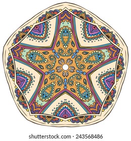 Ornament beautiful  card with mandala. Geometric circle element made in vector. Perfect  cards for any other kind of design, birthday and other holiday, kaleidoscope,  medallion, yoga, india, arabic