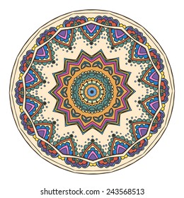 Ornament beautiful  card with mandala. Geometric circle element made in vector. Perfect  cards for any other kind of design, birthday and other holiday, kaleidoscope,  medallion, yoga, india, arabic