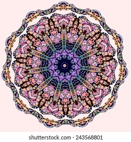 Ornament beautiful card with mandala. Geometric circle element made in vector. Perfect cards for any other kind of design, birthday and other holiday, kaleidoscope,  Watercolor, yoga, india, arabic