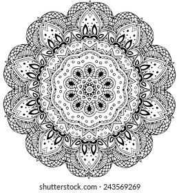 Ornament beautiful  card with mandala. Geometric circle element made in vector. Perfect  cards for any other kind of design, birthday and other holiday, kaleidoscope,  medallion, yoga, india, arabic