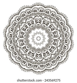 Ornament beautiful  card with mandala. Geometric circle element made in vector. Perfect  cards for any other kind of design, birthday and other holiday, kaleidoscope,  medallion, yoga, india, arabic