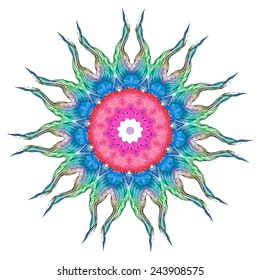 Ornament beautiful card with mandala. Geometric circle element made in vector. Perfect cards for any other kind of design, birthday and other holiday, kaleidoscope,  Watercolor, yoga, india, arabic