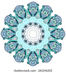Ornament beautiful  card with mandala. Geometric circle element made in vector. Perfect  cards for any other kind of design, birthday and other holiday, kaleidoscope,  medallion, yoga, india, arabic