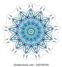 Ornament beautiful  card with mandala. Geometric circle element made in vector. Perfect  cards for any other kind of design, birthday and other holiday, kaleidoscope,  medallion, yoga, india, arabic