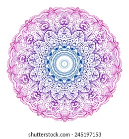 Ornament beautiful card with mandala. Geometric circle element made in vector. Perfect cards for any other kind of design, birthday and other holiday, kaleidoscope,  Watercolor, yoga, india, arabic