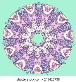 Ornament beautiful  card with mandala. Geometric circle element made in vector. Perfect  cards for any other kind of design, birthday and other holiday, kaleidoscope,  medallion, yoga, india, arabic