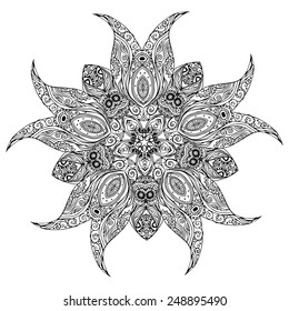 Ornament beautiful  card with mandala. Geometric circle element made in vector. Perfect  cards for any other kind of design, birthday and other holiday, kaleidoscope,  medallion, yoga, india, arabic
