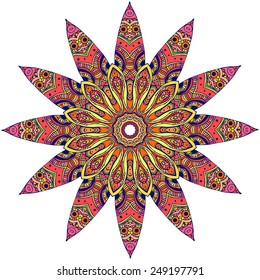 Ornament beautiful  card with mandala. Geometric circle element made in vector. Perfect  cards for any other kind of design, birthday and other holiday, kaleidoscope,  medallion, yoga, india, arabic