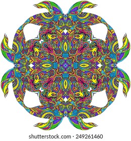 Ornament beautiful  card with mandala. Geometric circle element made in vector. Perfect  cards for any other kind of design, birthday and other holiday, kaleidoscope,  medallion, yoga, india, arabic