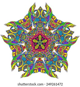 Ornament beautiful  card with mandala. Geometric circle element made in vector. Perfect  cards for any other kind of design, birthday and other holiday, kaleidoscope,  medallion, yoga, india, arabic