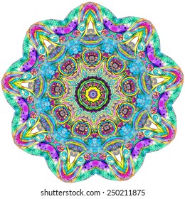 Ornament beautiful  card with mandala. Geometric circle element made in vector. Perfect  cards for any other kind of design, birthday and other holiday, kaleidoscope,  medallion, yoga, india, arabic
