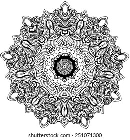 Ornament beautiful  card with mandala. Geometric circle element made in vector. Perfect  cards for any other kind of design, birthday and other holiday, kaleidoscope,  medallion, yoga, india, arabic