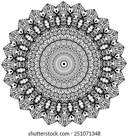 Ornament beautiful  card with mandala. Geometric circle element made in vector. Perfect  cards for any other kind of design, birthday and other holiday, kaleidoscope,  medallion, yoga, india, arabic