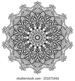 Ornament beautiful  card with mandala. Geometric circle element made in vector. Perfect  cards for any other kind of design, birthday and other holiday, kaleidoscope,  medallion, yoga, india, arabic