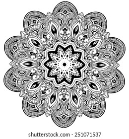 Ornament beautiful  card with mandala. Geometric circle element made in vector. Perfect  cards for any other kind of design, birthday and other holiday, kaleidoscope,  medallion, yoga, india, arabic