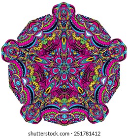 Ornament beautiful  card with mandala. Geometric circle element made in vector. Perfect  cards for any other kind of design, birthday and other holiday, kaleidoscope,  medallion, yoga, india, arabic