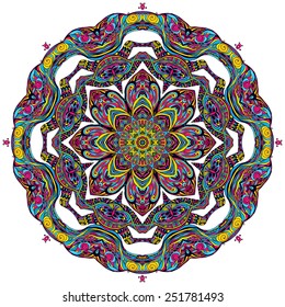 Ornament beautiful  card with mandala. Geometric circle element made in vector. Perfect  cards for any other kind of design, birthday and other holiday, kaleidoscope,  medallion, yoga, india, arabic