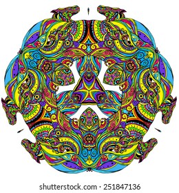 Ornament beautiful  card with mandala. Geometric circle element made in vector. Perfect  cards for any other kind of design, birthday and other holiday, kaleidoscope,  medallion, yoga, india, arabic